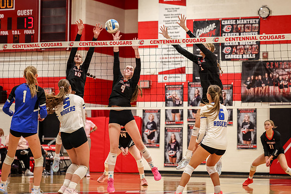 123 Centennial vs Rogers Girls Varsity Volleyball