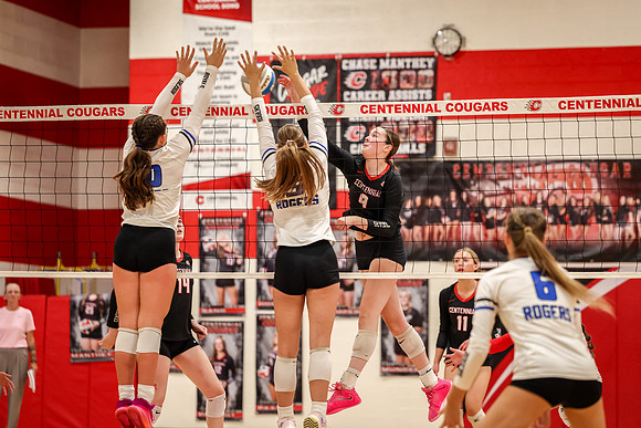 143 Centennial vs Rogers Girls Varsity Volleyball
