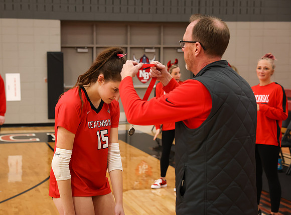 Centennial vs Anoka Girls Varsity Volleyball 416
