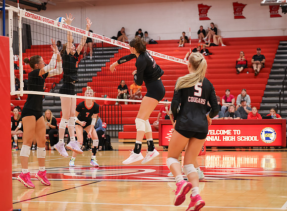 Centennial vs Osseo Girls Varsity Volleyball 229