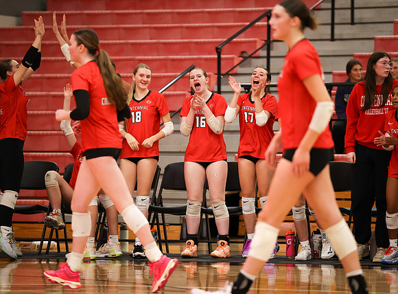 Centennial vs Anoka Girls Varsity Volleyball 372