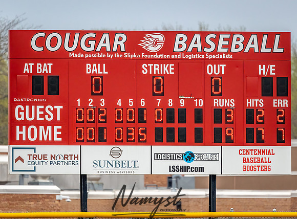 Centennial vs Spring Lake Park B Squad Baseball 200