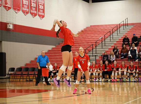 Centennial vs Anoka Girls Varsity Volleyball 340