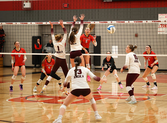 Centennial vs Anoka Girls Varsity Volleyball 256