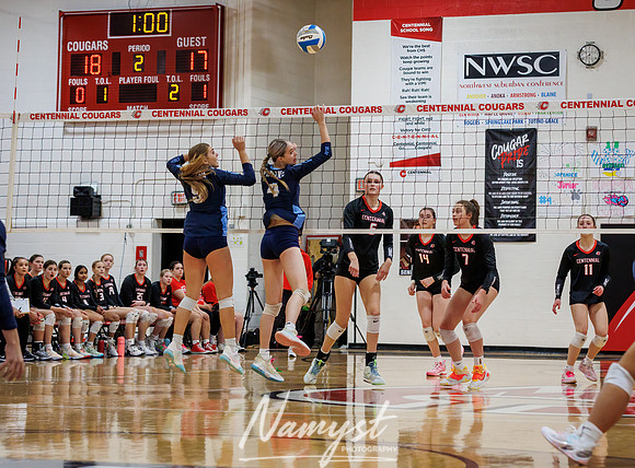 Centennial vs Blaine Girls Varsity Volleyball 139