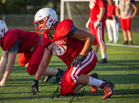 Centennial High School Open Football Practice 447