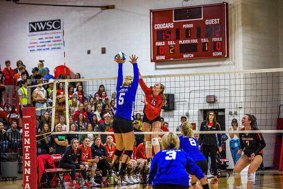 Centennial vs Cambridge Isanti Girls Varsity Volleyball 066
