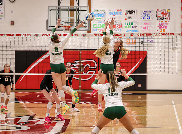 Centennial vs Mounds View Girls Varsity Volleyball 169