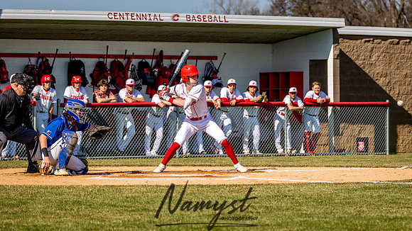 Centennial vs Rogers Varsity Baseball 089