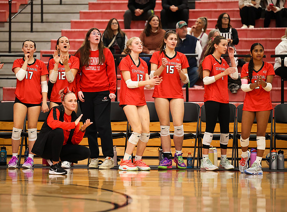 Centennial vs Anoka Girls Varsity Volleyball 149