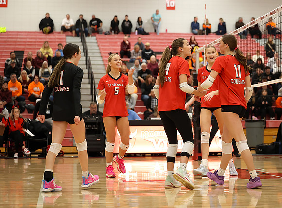Centennial vs Anoka Girls Varsity Volleyball 125