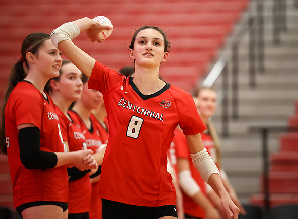Centennial vs Anoka Girls Varsity Volleyball 44