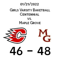 2022 01 21 Centennial vs Maple Grove Varsity