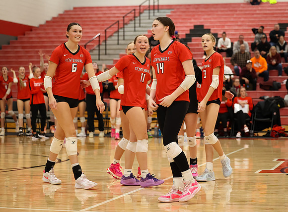 Centennial vs Anoka Girls Varsity Volleyball 345