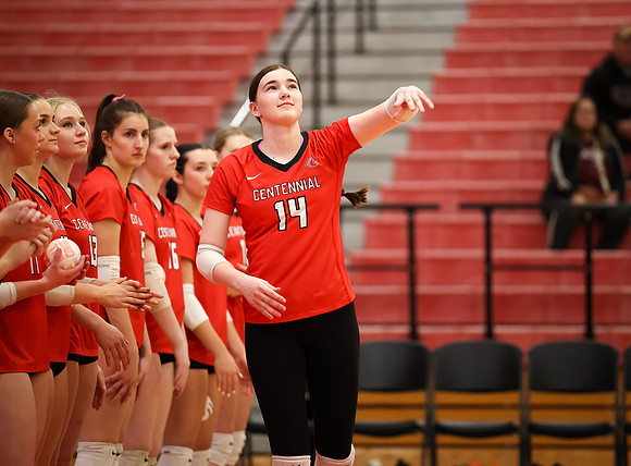 Centennial vs Anoka Girls Varsity Volleyball 49