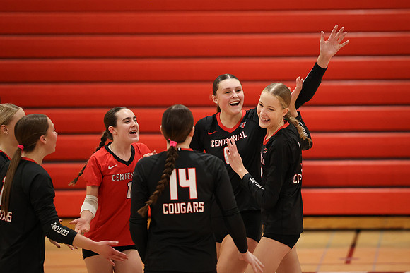 Centennial vs Coon Rapids Girls Varsity Volleyball 149