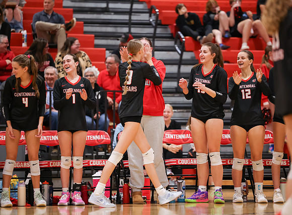 Centennial vs Hopkins Girls Varsity Volleyball 87