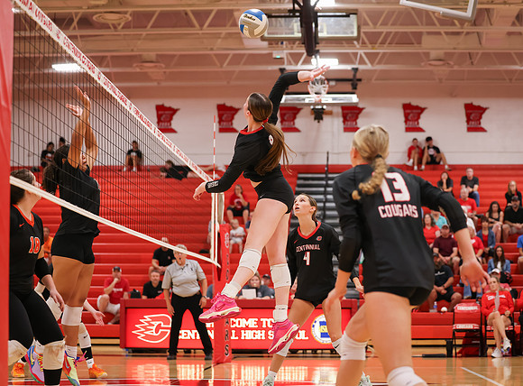 Centennial vs Osseo Girls Varsity Volleyball 176