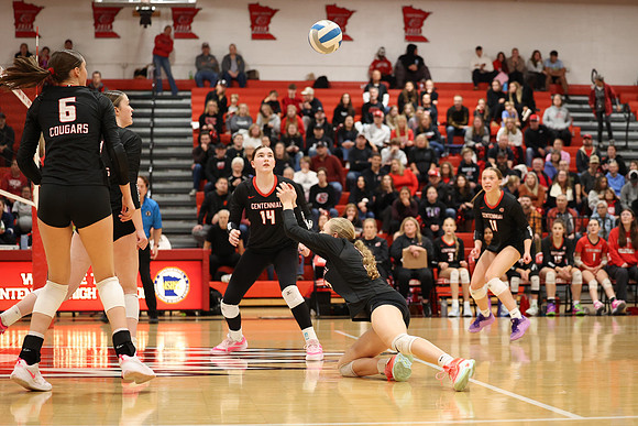 Centennial vs Coon Rapids Girls Varsity Volleyball 50