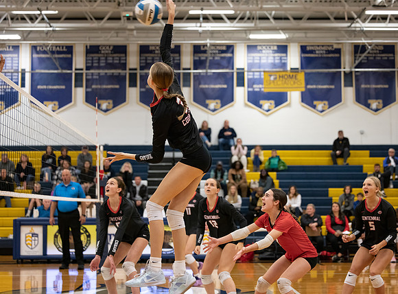 Centennial vs Totino-Grace Girls Varsity Volleyball 214
